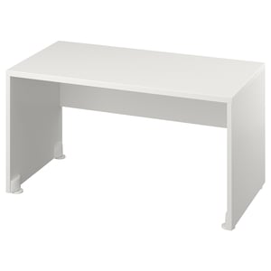 Un banc blanc SMÅSTAD pour enfants. Il est rectangulaire, simple et robuste, idéal pour jouer ou lire.