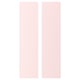 Deux panneaux rectangulaires rose clair, probablement des portes de rangement pour enfants.