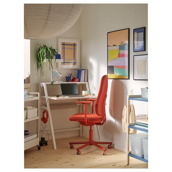 SMÖRKULL Chaise de bureau av accoudoirs, Gräsnäs rouge
