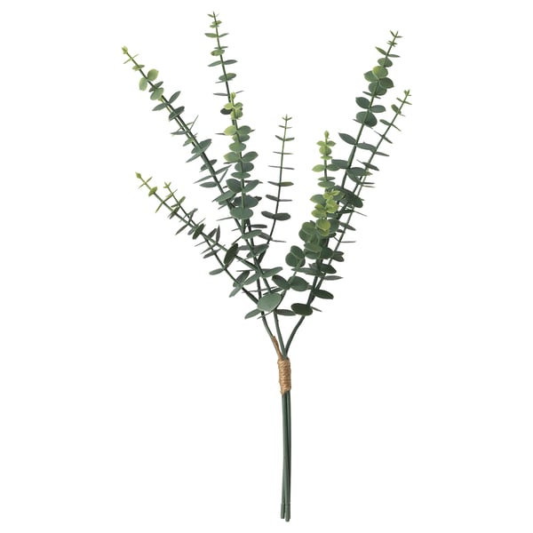 SMYCKA bouquet de feuilles d’eucalyptus vertes, fabriqué avec du plastique recyclé, design réaliste naturel.