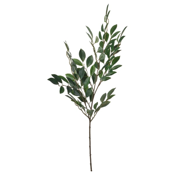 SMYCKA : branche de feuille verte artificielle, réaliste, plastique recyclé, tige en acier réglable.