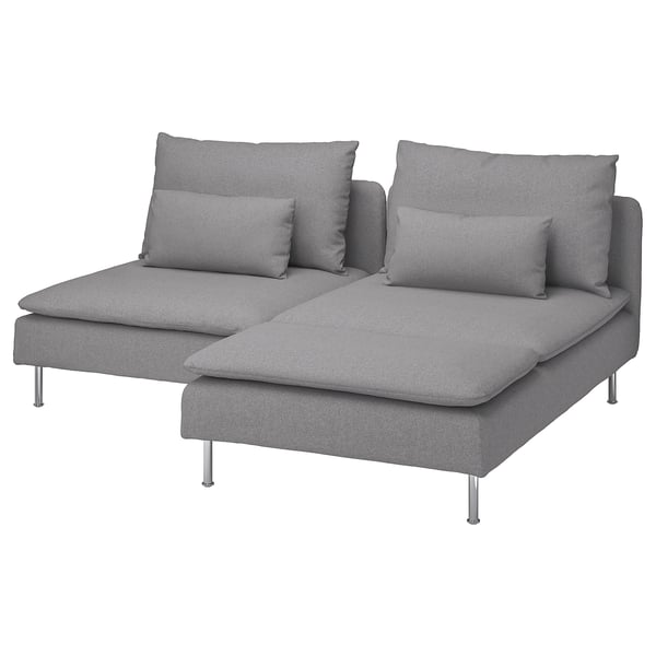 Canapé sectionnel moderne gris en forme de U avec pieds en métal, parfait pour se prélasser, doté d’un design élégant et minimaliste.