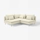 Canapé sectionnel crème SÖDERHAMN, design moderne, 3 places avec chaise, tissu crème, pieds métalliques.