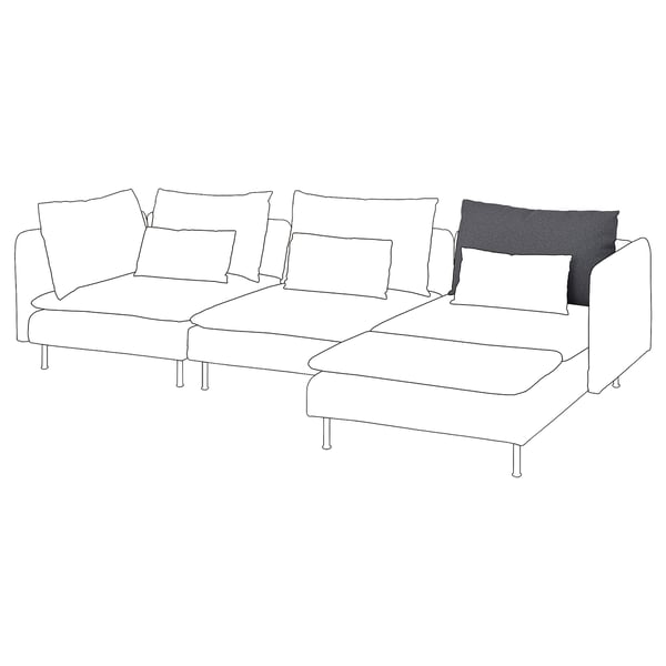SÖDERHAMN : canapé modulaire blanc avec coussins blancs et foncés, design épuré.