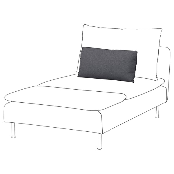 Chaise longue SÖDERHAMN, blanc, coussin gris, rembourrage en fibres creuses.