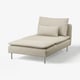 Chaise longue beige SÖDERHAMN, coussins doux, pieds en bois clair, design minimaliste moderne.