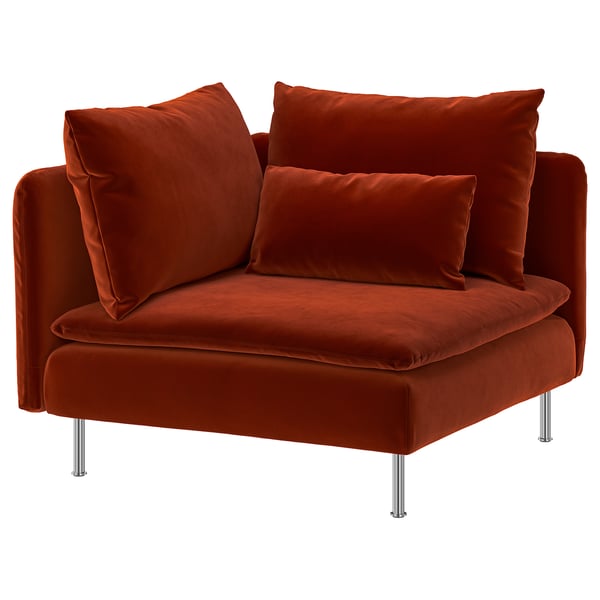 SÖDERHAMN Module d'angle, Alhamn rouge-orange foncé