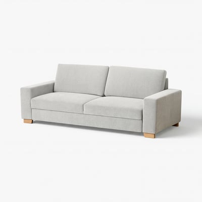 Un canapé SÖRVALLEN moderne, gris clair, au design scandinave et aux pieds en bois.