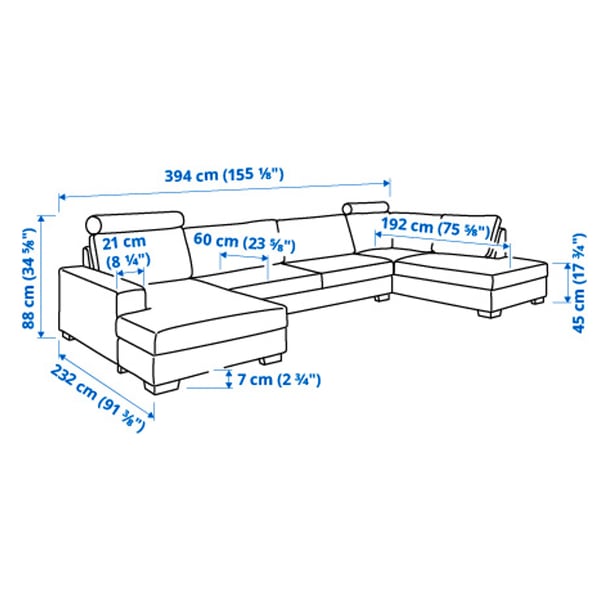 Illustration avec les mesures du produit : SÖRVALLEN.