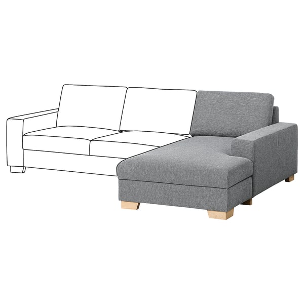 Canapé sectionnel SÖRVALLEN gris, design moderne avec rangement, tissu doux.
