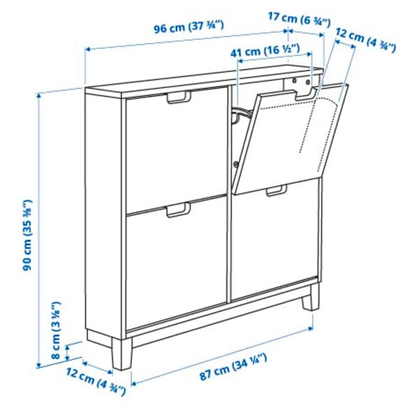 Illustration avec les mesures du produit : STÄLL.