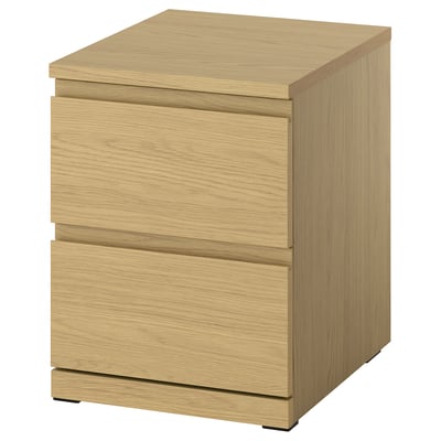 STORKLINTA Commode 2 tiroirs, motif chêne/avec 2 tiroirs, 40x50x53 cm