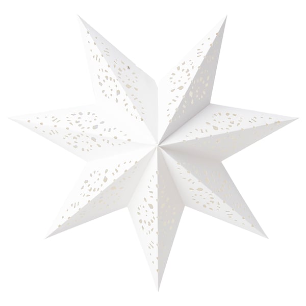 STRÅLA Abat-jour, papier étoiles/dentelle blanc, 48 cm