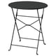 SUNDSÖ : table d’extérieur noire, ronde et pliable en acier.