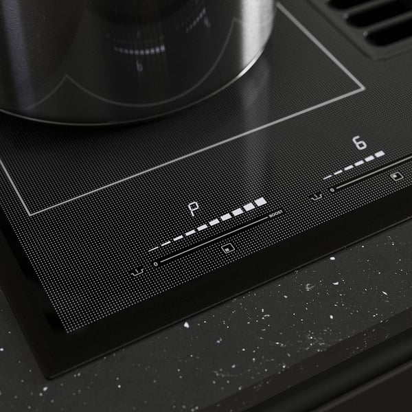 TÄCKNAN Plaque de cuisson av hotte intégrée, IKEA 500 noir, 60 cm