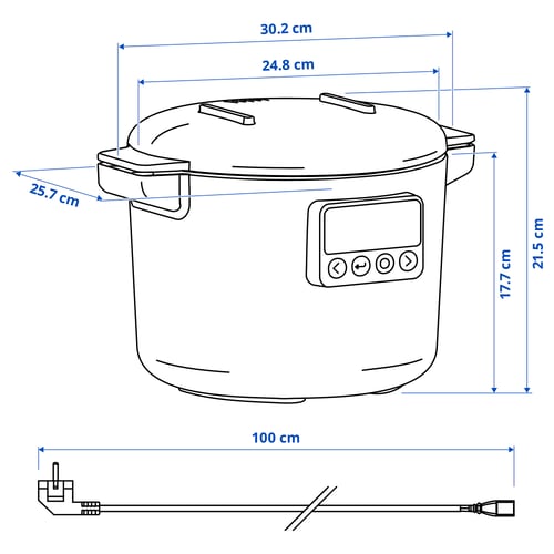 Illustration avec les mesures du produit : TILLREDA.