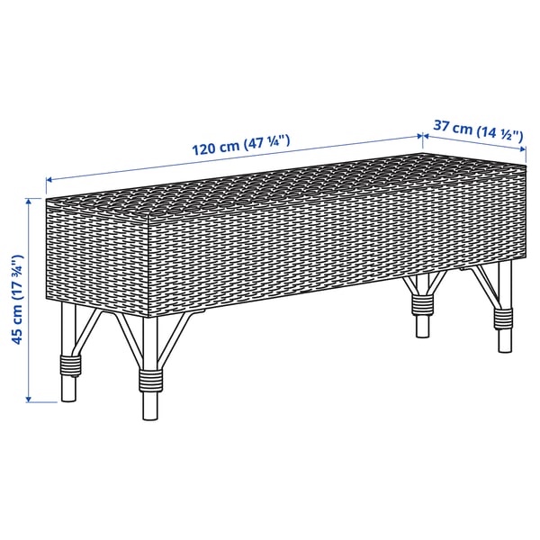 Illustration avec les mesures du produit : TOLKNING.
