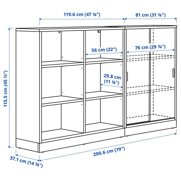 Illustration avec les mesures du produit : TONSTAD.