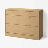TONSTAD Commode 6 tiroirs, plaqué chêne, 120x47x90 cm
