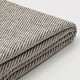 Le tissu rayé plié, probablement TONSTAD, présentant un tissage texturé avec des lignes verticales, semble durable et doux, idéal pour une utilisation de couverture.