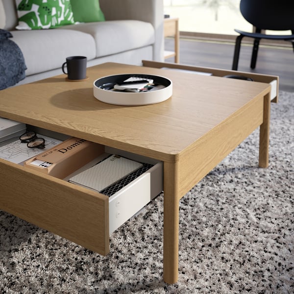 TONSTAD Table basse, plaqué chêne, 84x82 cm