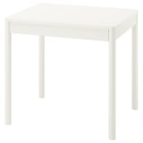 Table de salle à manger carrée blanche TONSTAD avec quatre pieds, design élégant, plateau en bois et mélamine robuste.