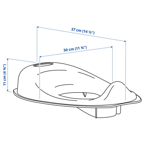 Illustration avec les mesures du produit : TOSSIG.