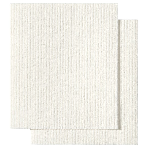 TRIXIG, chiffons de nettoyage en cellulose-coton blanc, design rectangulaire, simple et texturé.