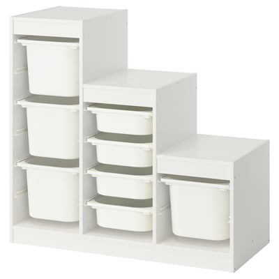 Rangement blanc TROFAST, bacs en plastique, organisateur de jouets pour enfants.