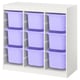 TROFAST Combinaison structure + bacs, séparateur de pièce/blanc mauve, 99x44x94 cm