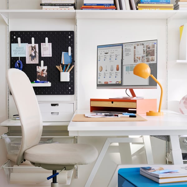 TROTTEN Bureau assis/debout, électrique/blanc, 160x80 cm