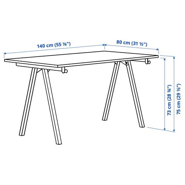 Illustration avec les mesures du produit : TROTTEN.