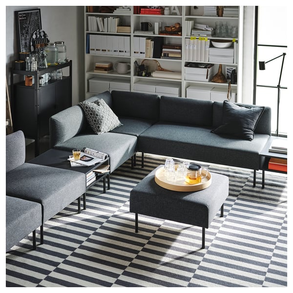 TUNSTA Table d'appoint, anthracite, 70x50 cm