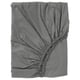 Drap de lit gris ULLVIDE, rectangulaire, bords élastiques, texture lisse.