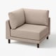 Canapé UPPÅKRA : moderne, beige, en forme de L rembourré. Confortable avec des ressorts encochés, des jambes en bois.