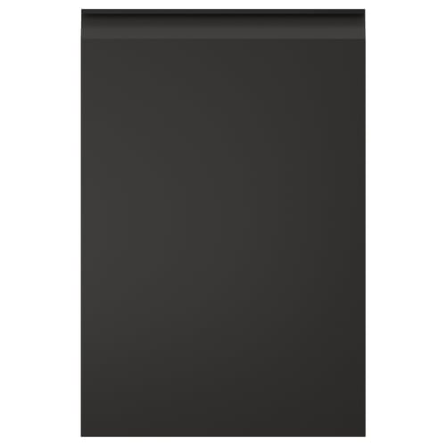 UPPLÖV : armoire de cuisine noire avec des bords élégants et des poignées intégrées.
