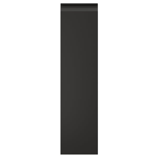 Armoire de cuisine rectangulaire noire avec poignée élégante et sombre, design moderne.