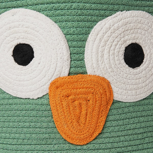 Sac de rangement hibou en coton fabriqué à la main ; Des yeux et un bec doux, colorés et détaillés