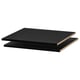 Deux étagères rectangulaires noires UTRUSTA empilées, design lisse et élégant, surface en mélamine durable.