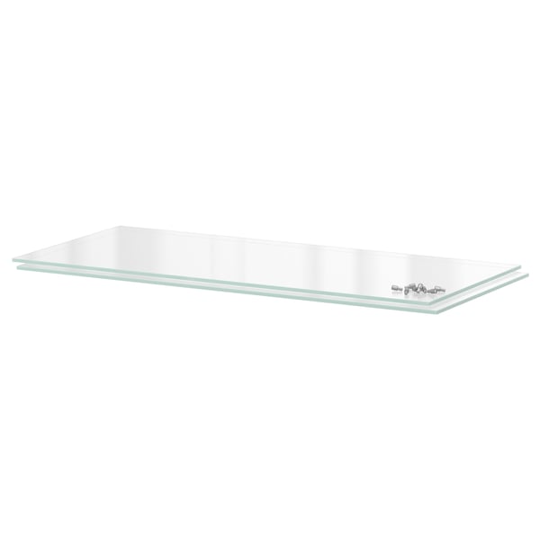 Ikea UTRUSTUne étagère en verre transparent, rectangulaire, réglable, facile à nettoyer.