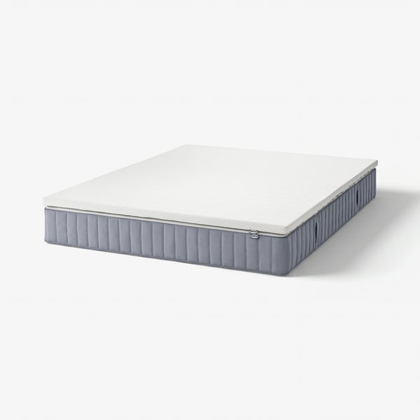 VALEVÅG Matelas et surmatelas, mi-ferme bleu clair/Nordberget blanc, 180x200 cm