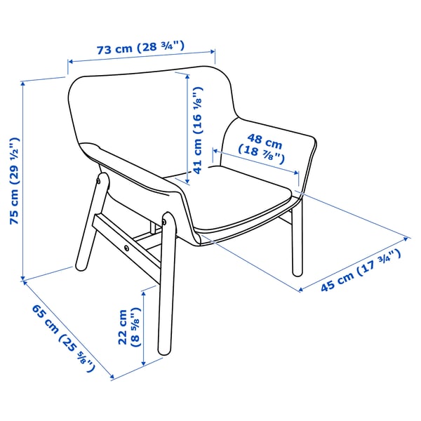 Illustration avec les mesures du produit : VEDBO.