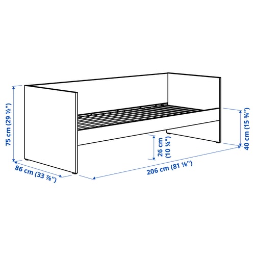 Illustration avec les mesures du produit : VIHALS.
