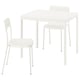 Table et chaises VIHALS blanches - design minimaliste moderne.