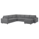 Un canapé sectionnel VIMLE en gris, en polyester et coton, au design moderne et confortable.