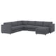 Un canapé sectionnel VIMLE gris avec une chaise longue, conçu pour le confort et la polyvalence.