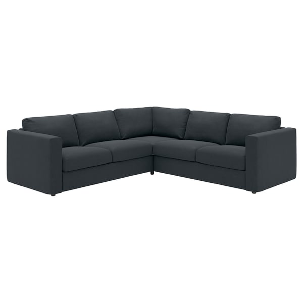 Canapé sectionnel moderne en forme de L gris foncé, par VIMLE, design épuré avec housse en tissu amovible et lavable en machine.