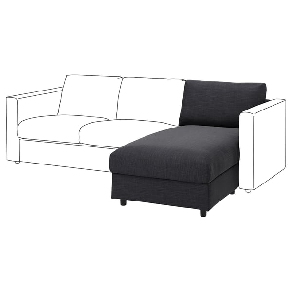 Canapé sectionnel VIMLE avec des remarques grises, design moderne, lignes épurées, revêtement amovible.