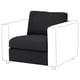 VIMLE Fauteuil en tissu noir avec pieds blancs.
