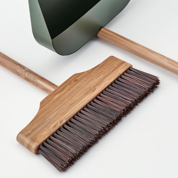 VINDSIKT Pelle/balai, bambou/gris vert
